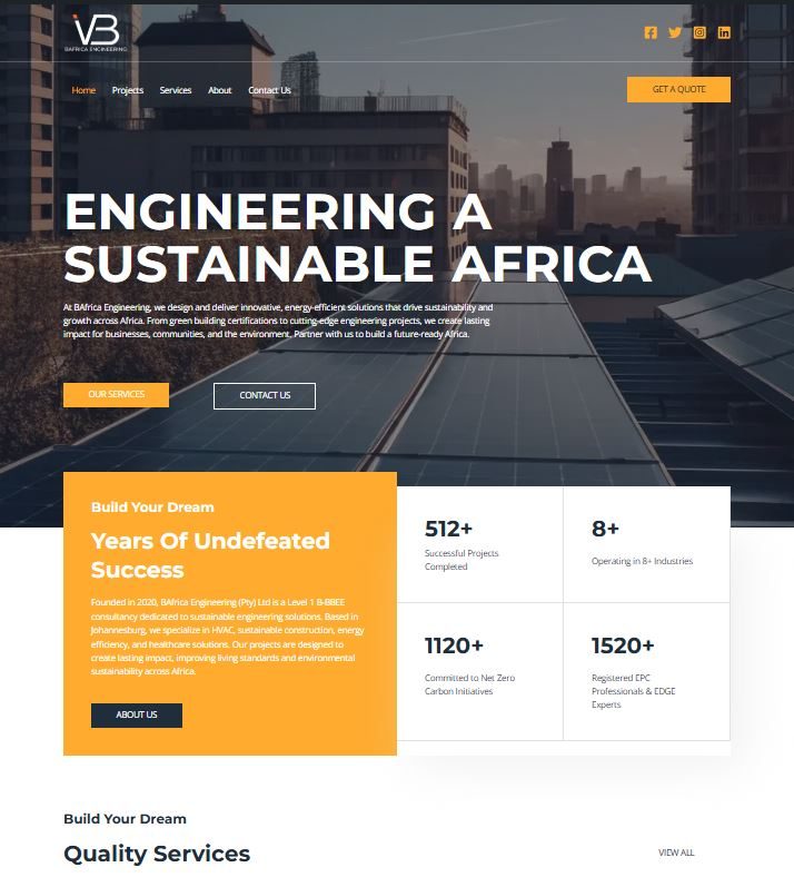 BAfrica solar website design