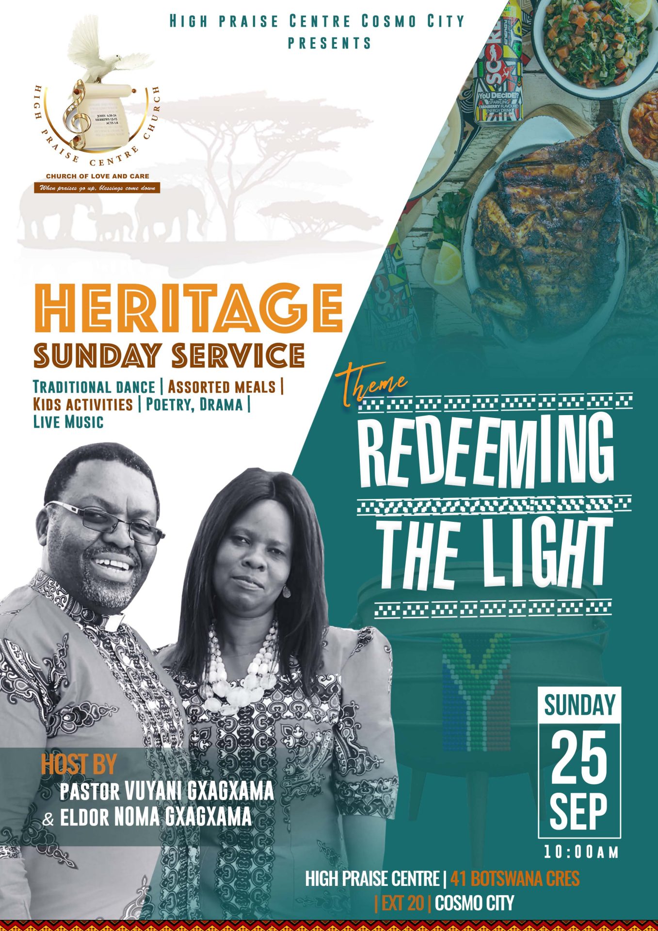 Heritage Sunday flyer for High Praise Centre