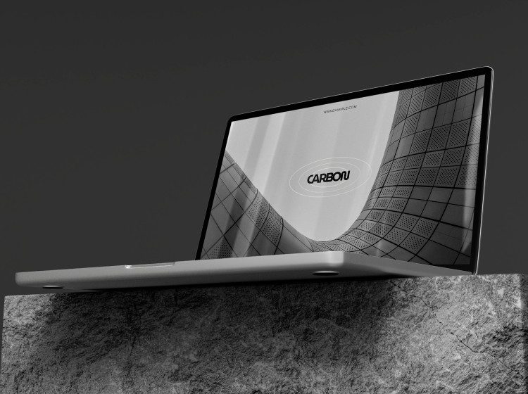 Carbon website shown on a laptop